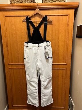 NWT RIVIYELE White Waterproof Ski Snow Pants Suspenders XS